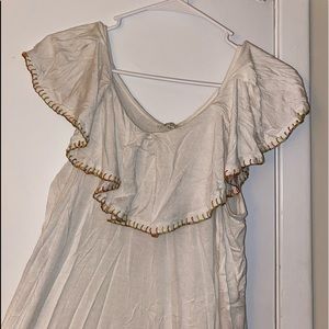 White Off The Shoulder Sleeveless Dress